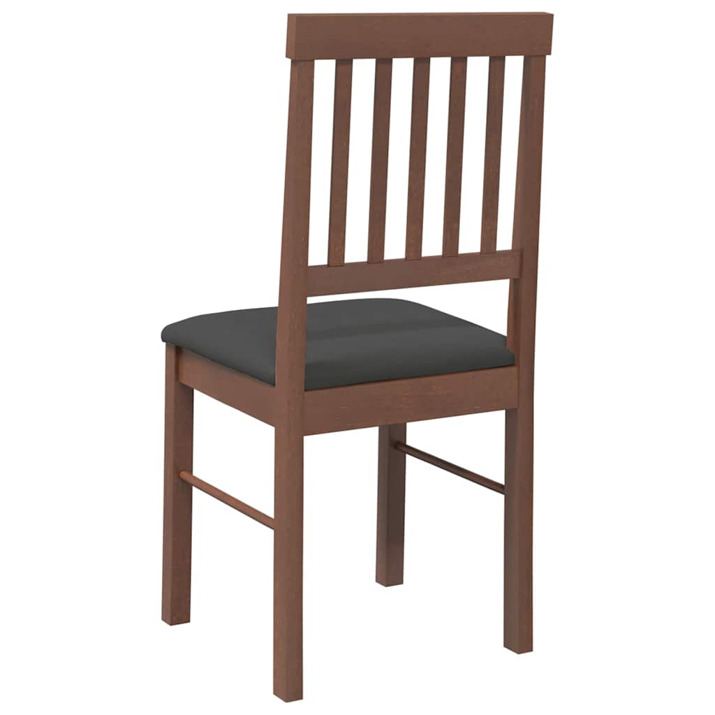 Sedie da Pranzo con Cuscini 2pz Marrone Legno Massello di Hevea | homemem39