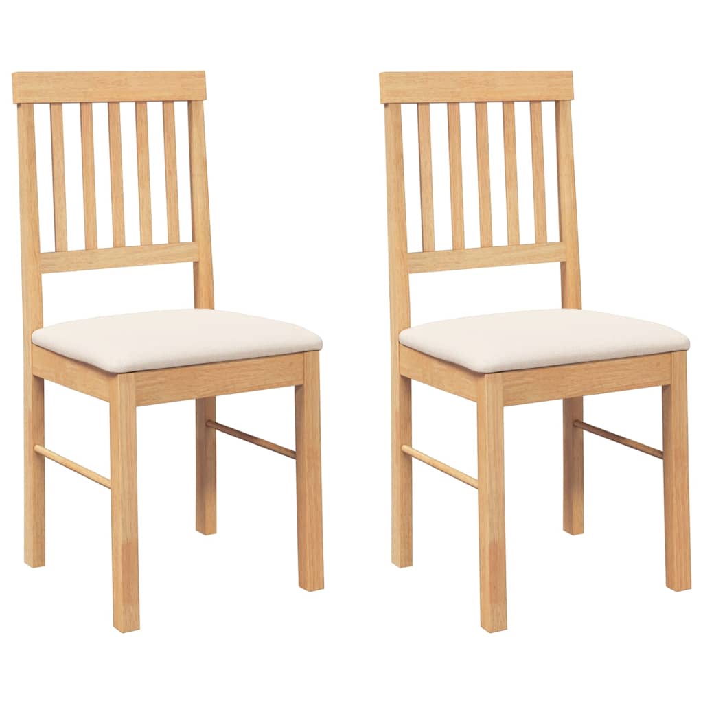 Sedie da Pranzo con Cuscini 2 pz in Legno Massello di Hevea | homemem39