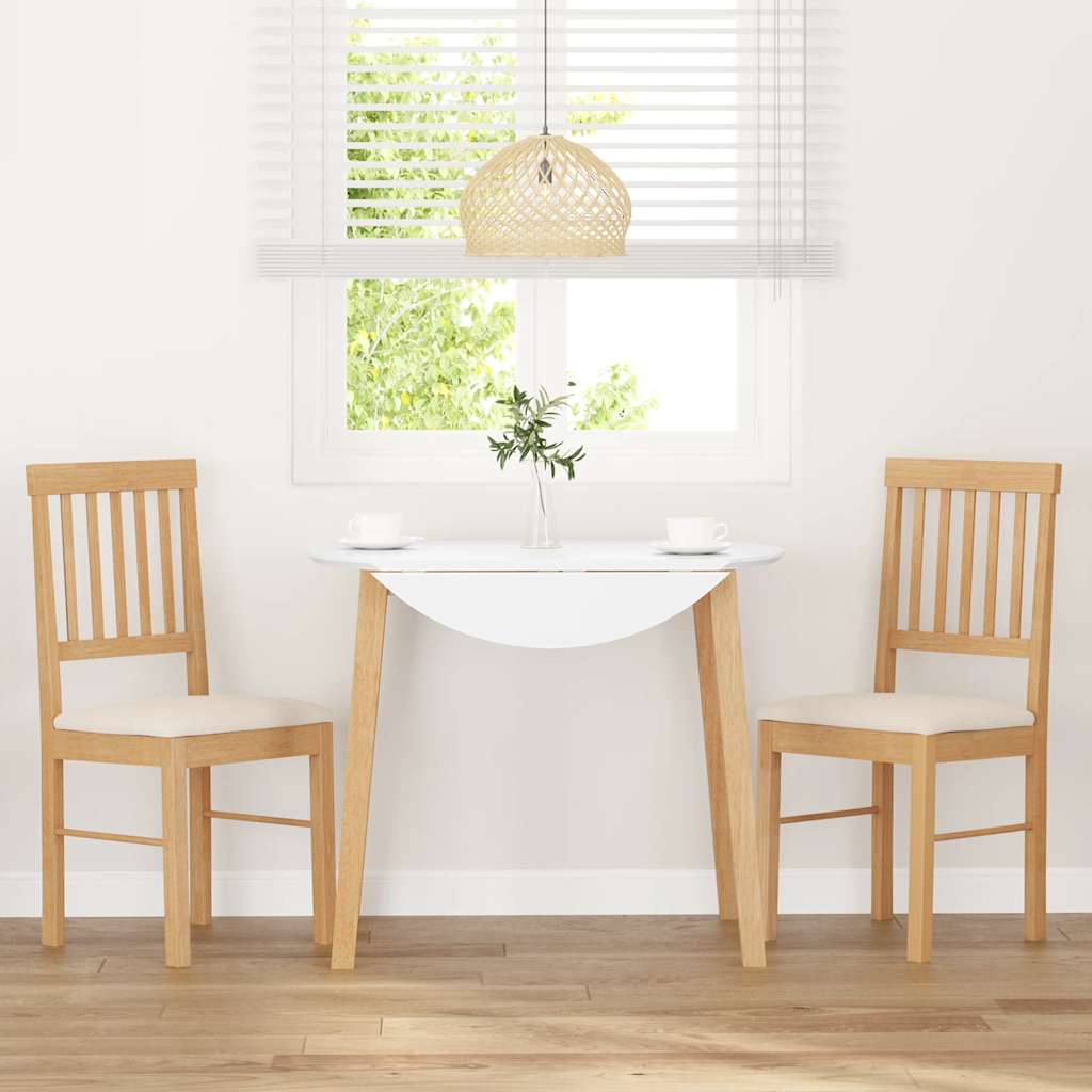 Sedie da Pranzo con Cuscini 2 pz in Legno Massello di Hevea | homemem39