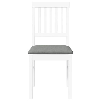 Sedie da Pranzo con Cuscini 2 pz Bianco Legno Massello di Hevea | homemem39