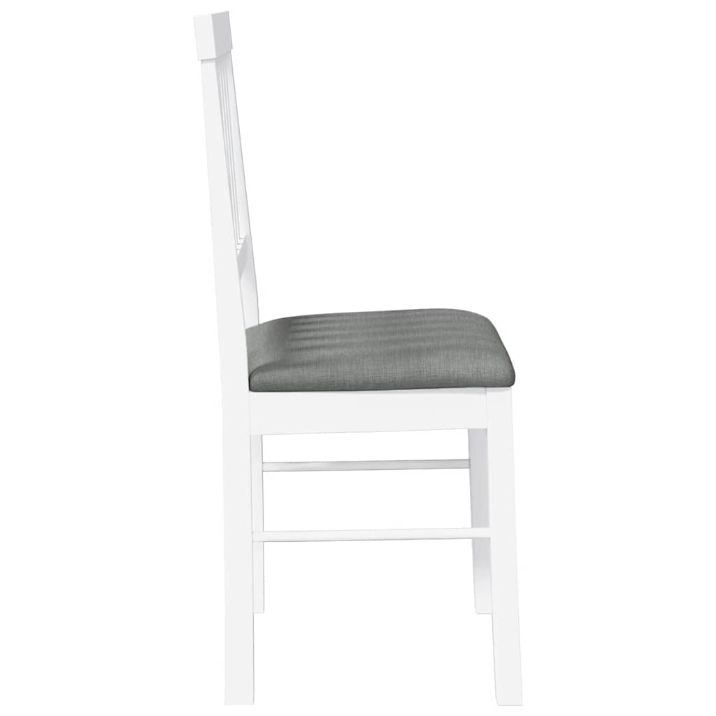 Sedie da Pranzo con Cuscini 2 pz Bianco Legno Massello di Hevea | homemem39