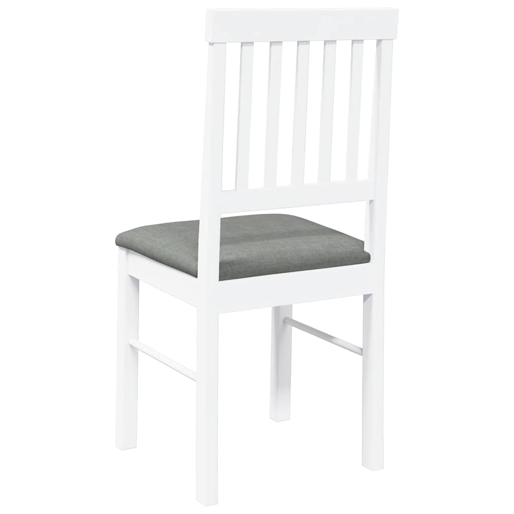 Sedie da Pranzo con Cuscini 2 pz Bianco Legno Massello di Hevea | homemem39