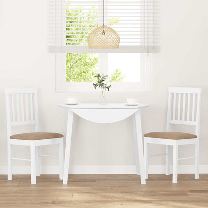 Sedie da Pranzo con Cuscini 2 pz Bianco Legno Massello di Hevea | homemem39