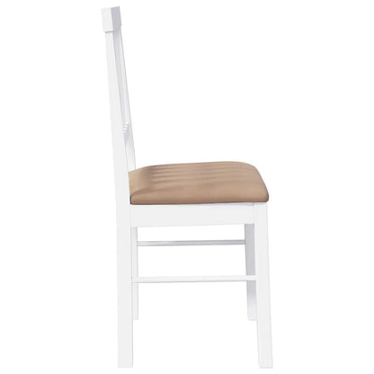Sedie da Pranzo con Cuscini 2 pz Bianco Legno Massello di Hevea | homemem39
