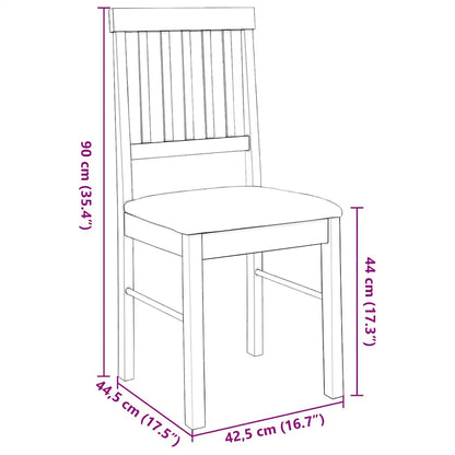 Sedie da Pranzo con Cuscini 2 pz Bianco Legno Massello di Hevea | homemem39