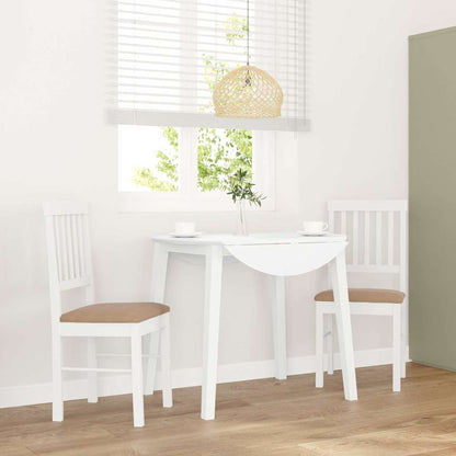Sedie da Pranzo con Cuscini 2 pz Bianco Legno Massello di Hevea | homemem39