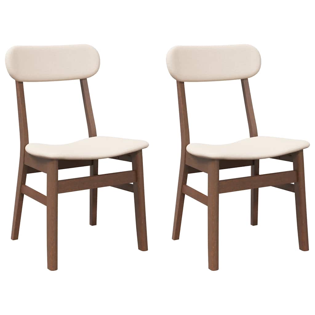 Sedie da Pranzo con Cuscini 2pz Marrone Legno Massello di Hevea | homemem39