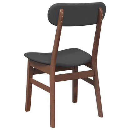 Sedie da Pranzo con Cuscini 2pz Marrone Legno Massello di Hevea | homemem39