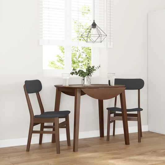 Sedie da Pranzo con Cuscini 2pz Marrone Legno Massello di Hevea
