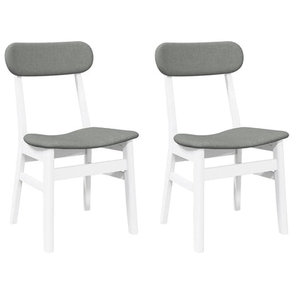 Sedie da Pranzo con Cuscini 2 pz Bianco Legno Massello di Hevea | homemem39