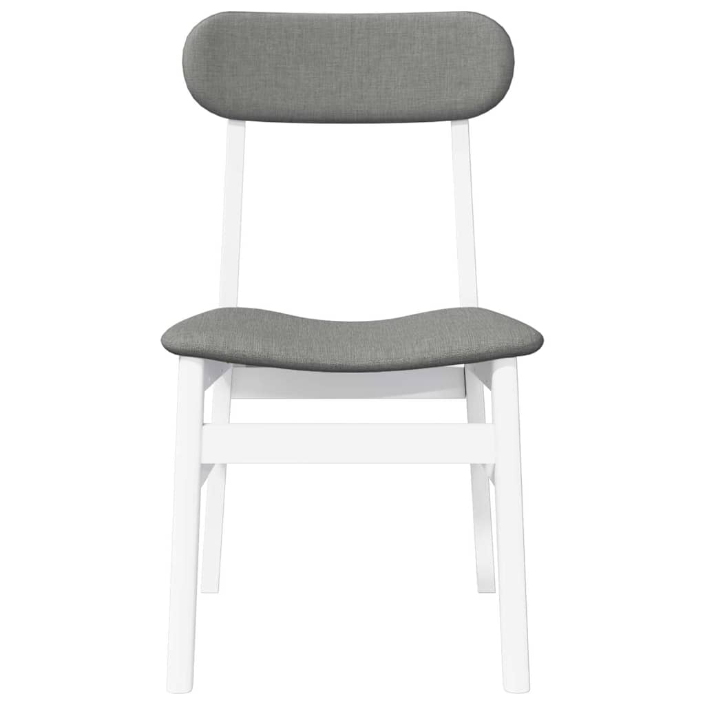 Sedie da Pranzo con Cuscini 2 pz Bianco Legno Massello di Hevea | homemem39