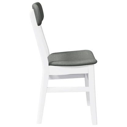 Sedie da Pranzo con Cuscini 2 pz Bianco Legno Massello di Hevea | homemem39