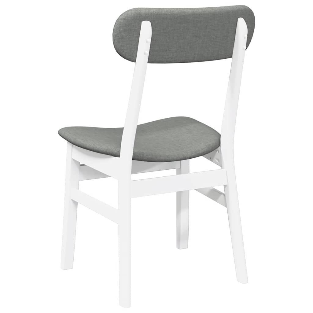 Sedie da Pranzo con Cuscini 2 pz Bianco Legno Massello di Hevea | homemem39