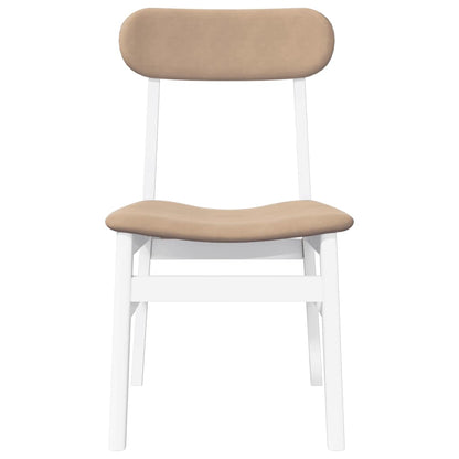Sedie da Pranzo con Cuscini 2 pz Bianco Legno Massello di Hevea | homemem39
