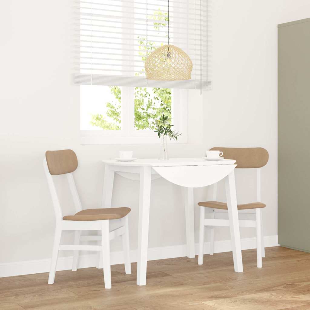 Sedie da Pranzo con Cuscini 2 pz Bianco Legno Massello di Hevea | homemem39