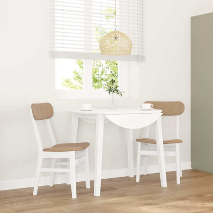 Sedie da Pranzo con Cuscini 2 pz Bianco Legno Massello di Hevea | homemem39