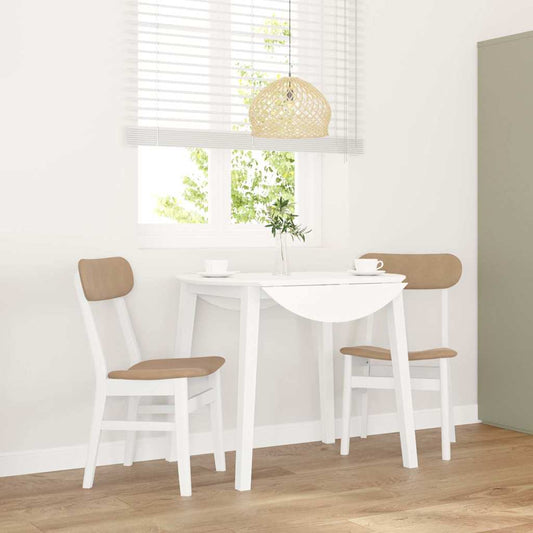 Sedie da Pranzo con Cuscini 2 pz Bianco Legno Massello di Hevea | homemem39