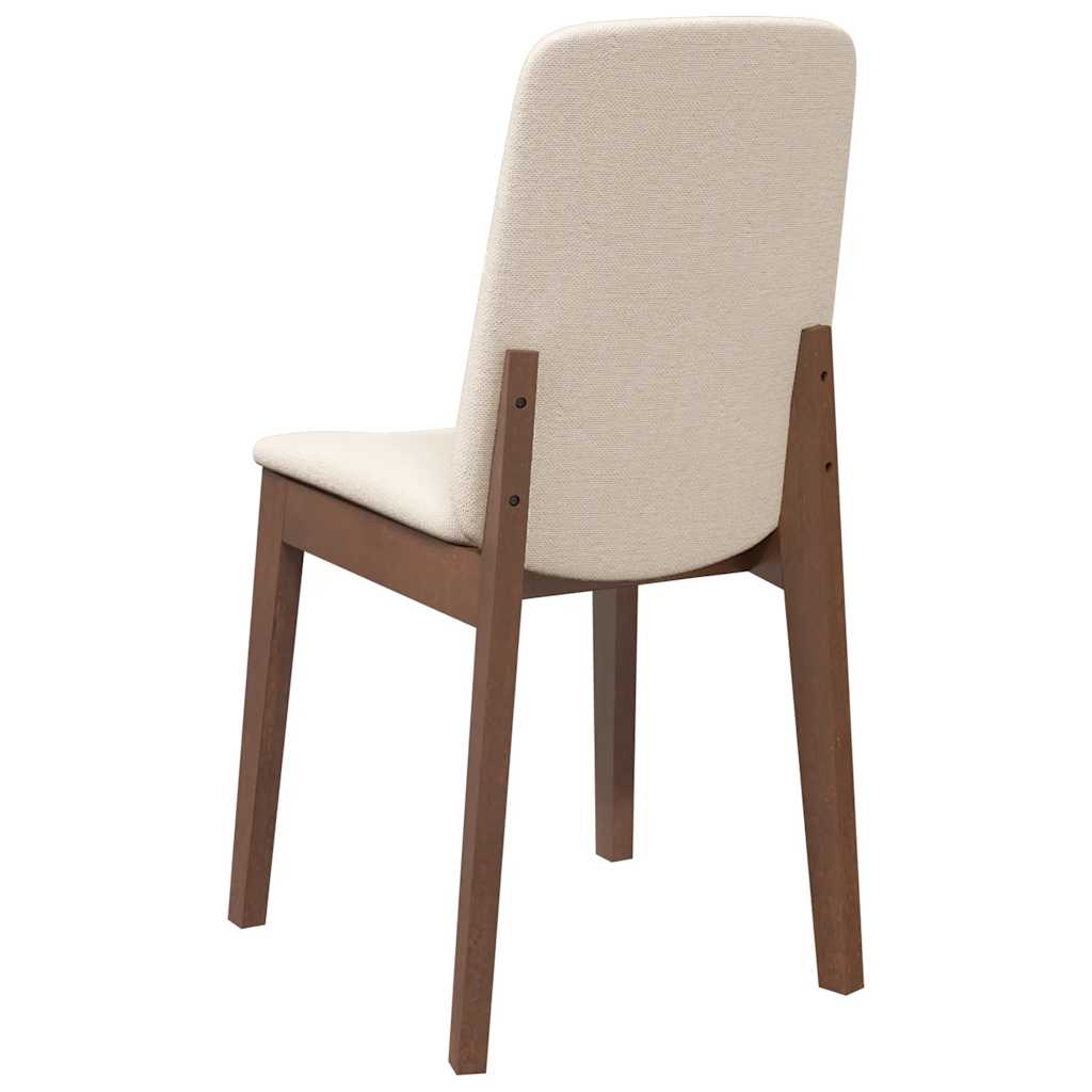 Sedie da Pranzo con Cuscini 2pz Marrone Legno Massello di Hevea | homemem39