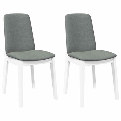 Sedie da Pranzo con Cuscini 2 pz Bianco Legno Massello di Hevea | homemem39
