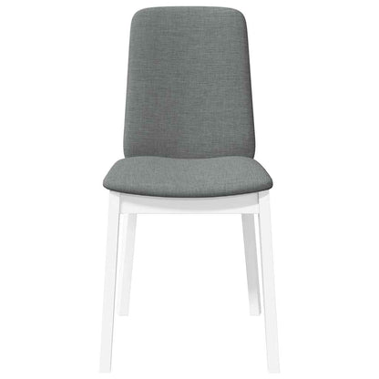 Sedie da Pranzo con Cuscini 2 pz Bianco Legno Massello di Hevea | homemem39