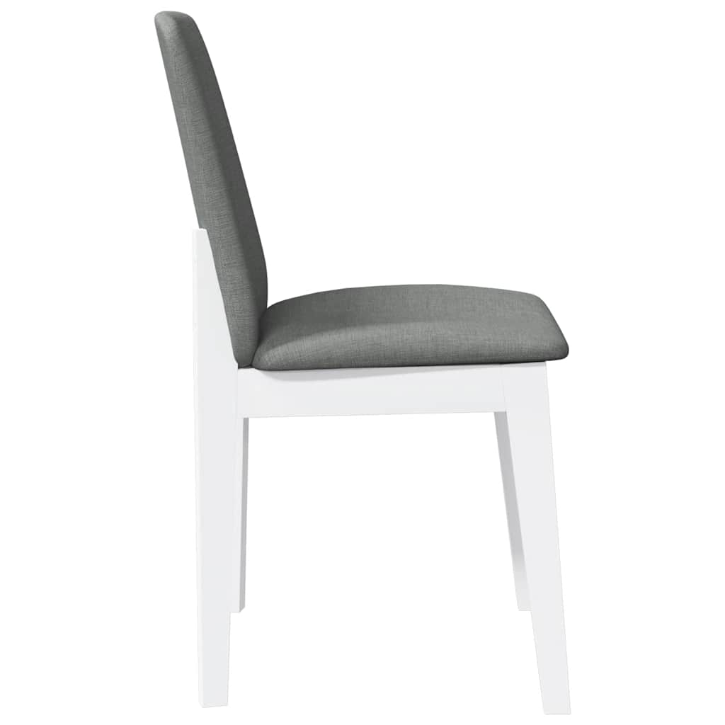 Sedie da Pranzo con Cuscini 2 pz Bianco Legno Massello di Hevea | homemem39