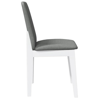 Sedie da Pranzo con Cuscini 2 pz Bianco Legno Massello di Hevea | homemem39