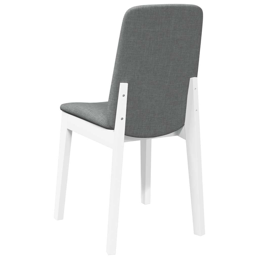 Sedie da Pranzo con Cuscini 2 pz Bianco Legno Massello di Hevea | homemem39
