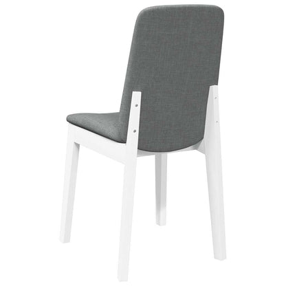 Sedie da Pranzo con Cuscini 2 pz Bianco Legno Massello di Hevea | homemem39