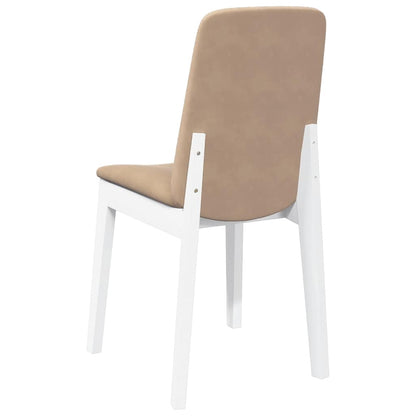 Sedie da Pranzo con Cuscini 2 pz Bianco Legno Massello di Hevea | homemem39
