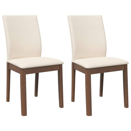 Sedie da Pranzo con Cuscini 2pz Marrone Legno Massello di Hevea | homemem39