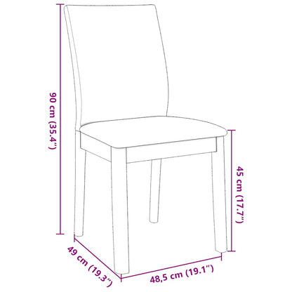 Sedie da Pranzo con Cuscini 2pz Marrone Legno Massello di Hevea | homemem39