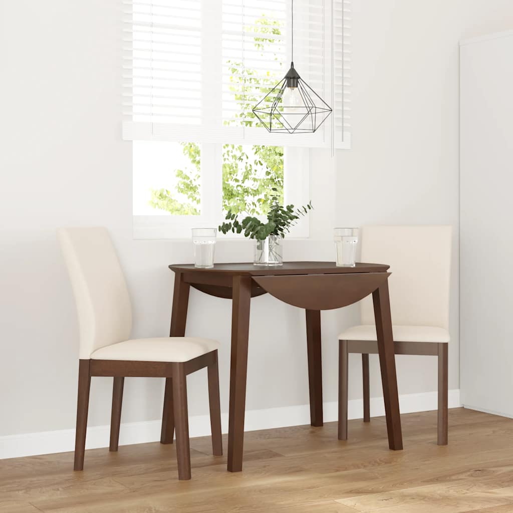 Sedie da Pranzo con Cuscini 2pz Marrone Legno Massello di Hevea | homemem39