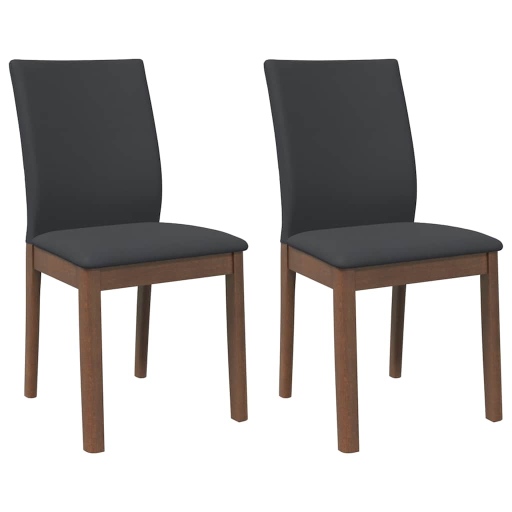 Sedie da Pranzo con Cuscini 2pz Marrone Legno Massello di Hevea | homemem39