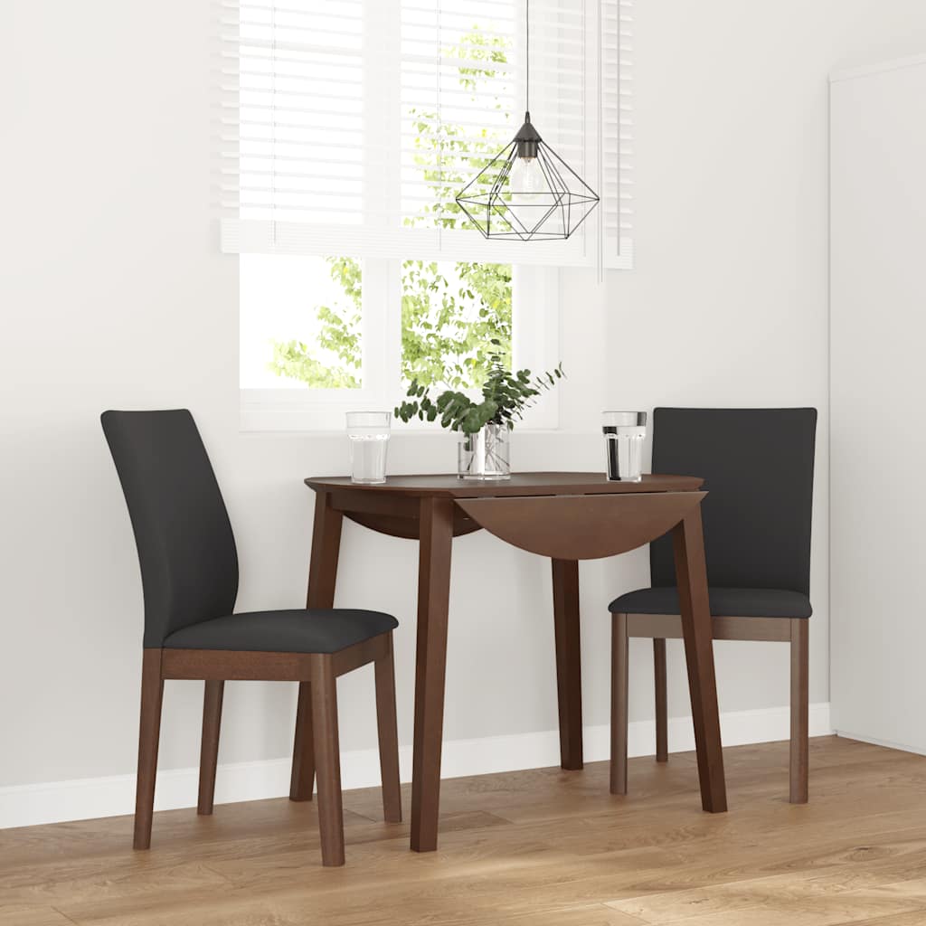 Sedie da Pranzo con Cuscini 2pz Marrone Legno Massello di Hevea | homemem39