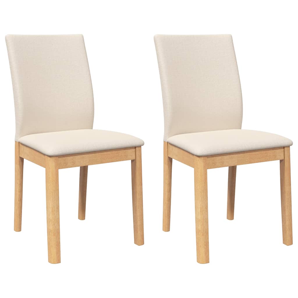 Sedie da Pranzo con Cuscini 2 pz in Legno Massello di Hevea | homemem39