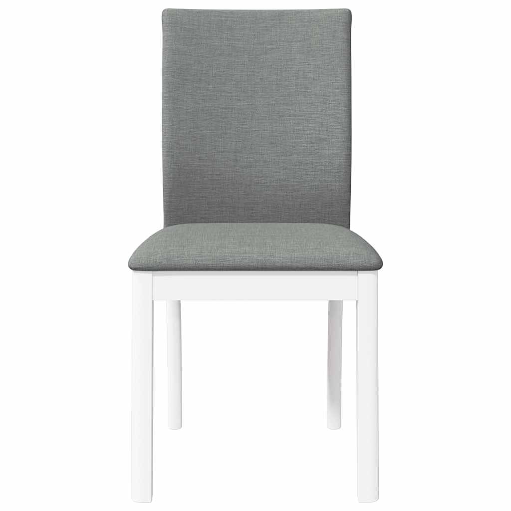 Sedie da Pranzo con Cuscini 2 pz Bianco Legno Massello di Hevea | homemem39