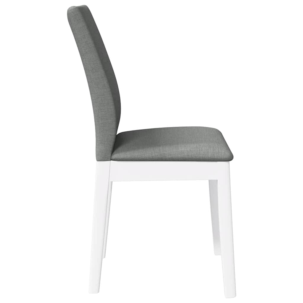 Sedie da Pranzo con Cuscini 2 pz Bianco Legno Massello di Hevea | homemem39