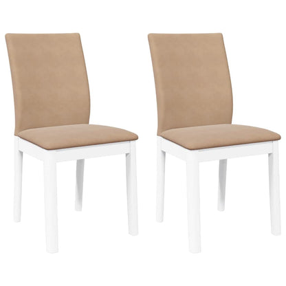 Sedie da Pranzo con Cuscini 2 pz Bianco Legno Massello di Hevea | homemem39