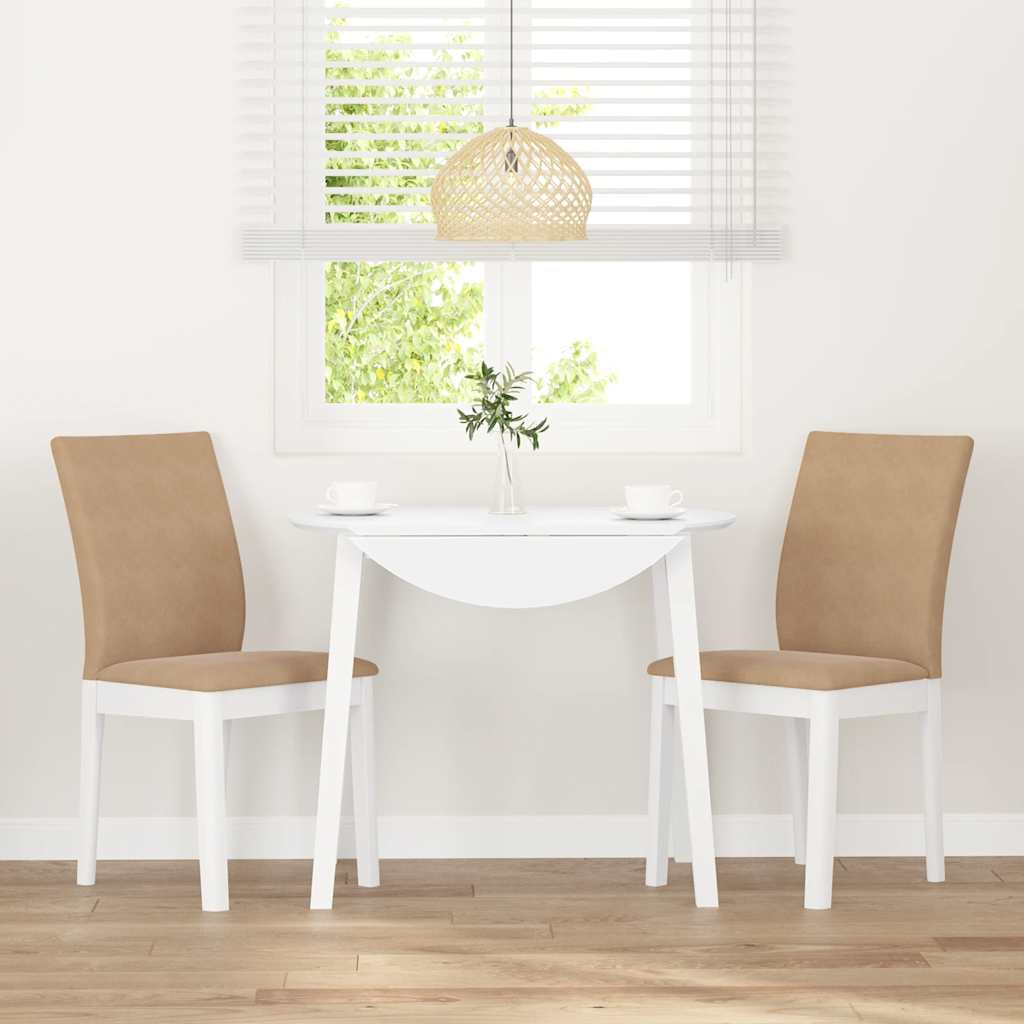 Sedie da Pranzo con Cuscini 2 pz Bianco Legno Massello di Hevea | homemem39