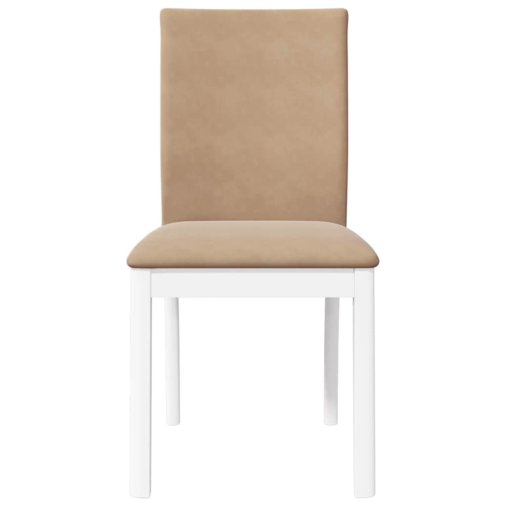 Sedie da Pranzo con Cuscini 2 pz Bianco Legno Massello di Hevea | homemem39