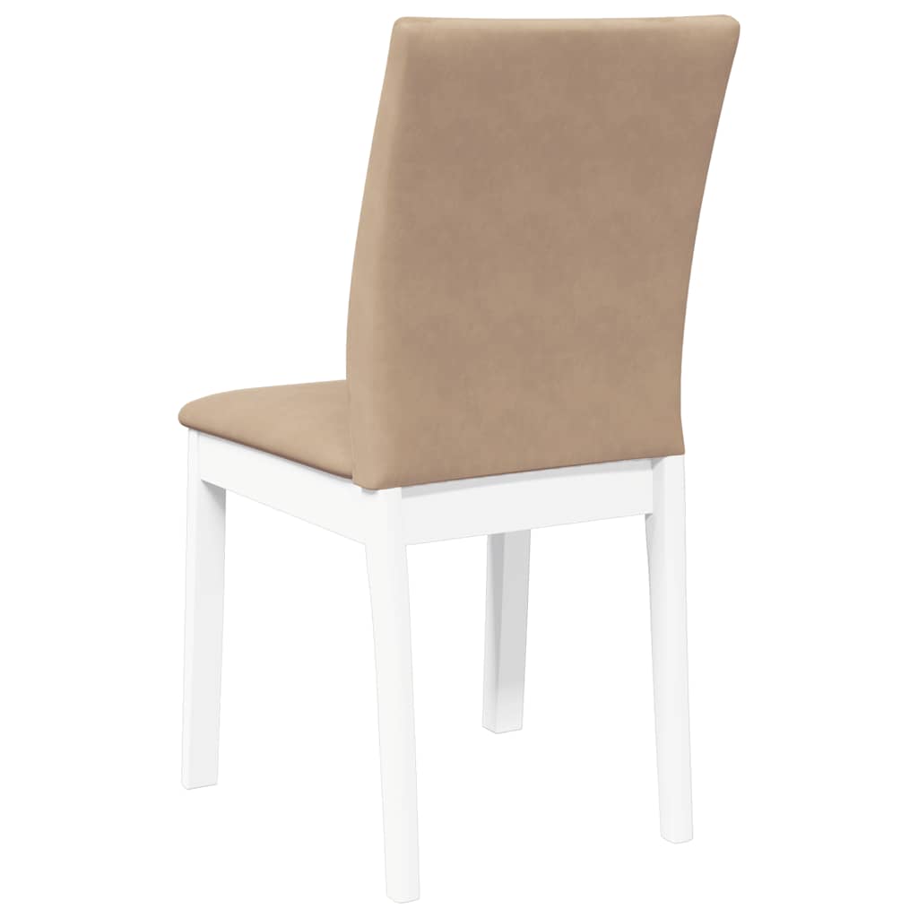 Sedie da Pranzo con Cuscini 2 pz Bianco Legno Massello di Hevea | homemem39