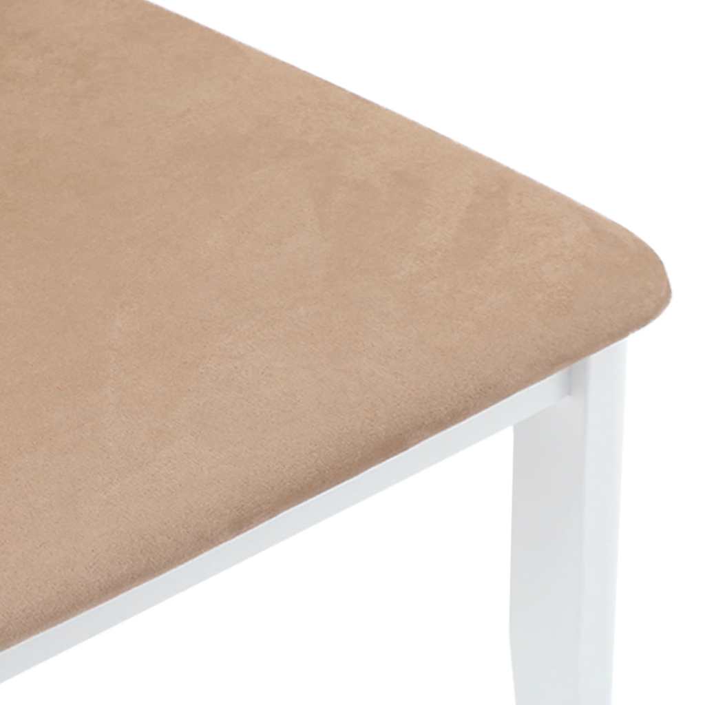 Sedie da Pranzo con Cuscini 2 pz Bianco Legno Massello di Hevea | homemem39