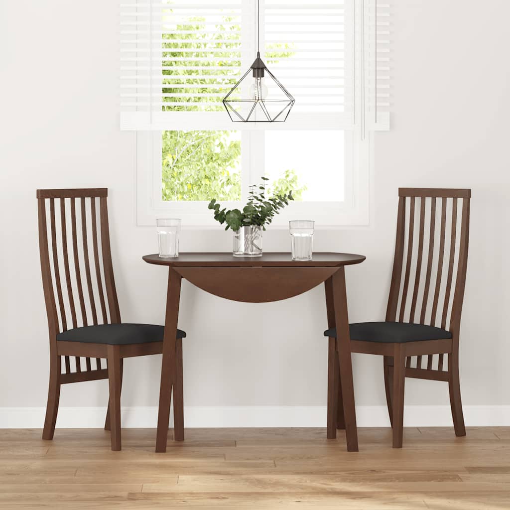 Sedie da Pranzo con Cuscini 2pz Marrone Legno Massello di Hevea | homemem39