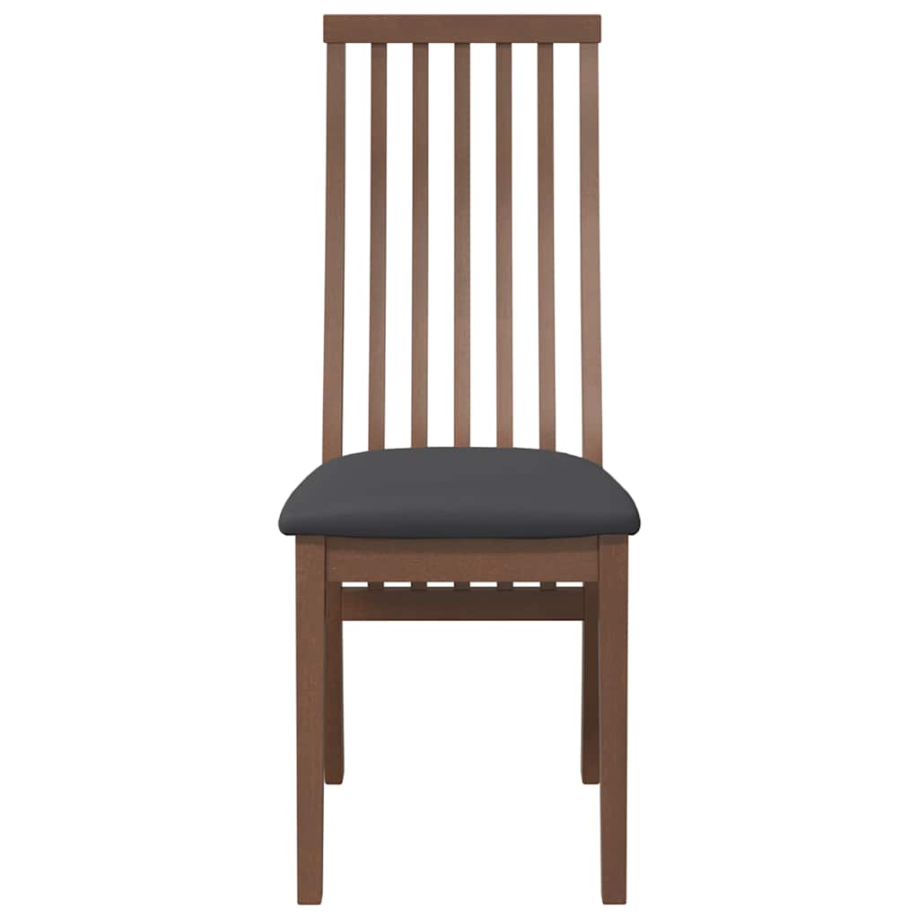Sedie da Pranzo con Cuscini 2pz Marrone Legno Massello di Hevea | homemem39