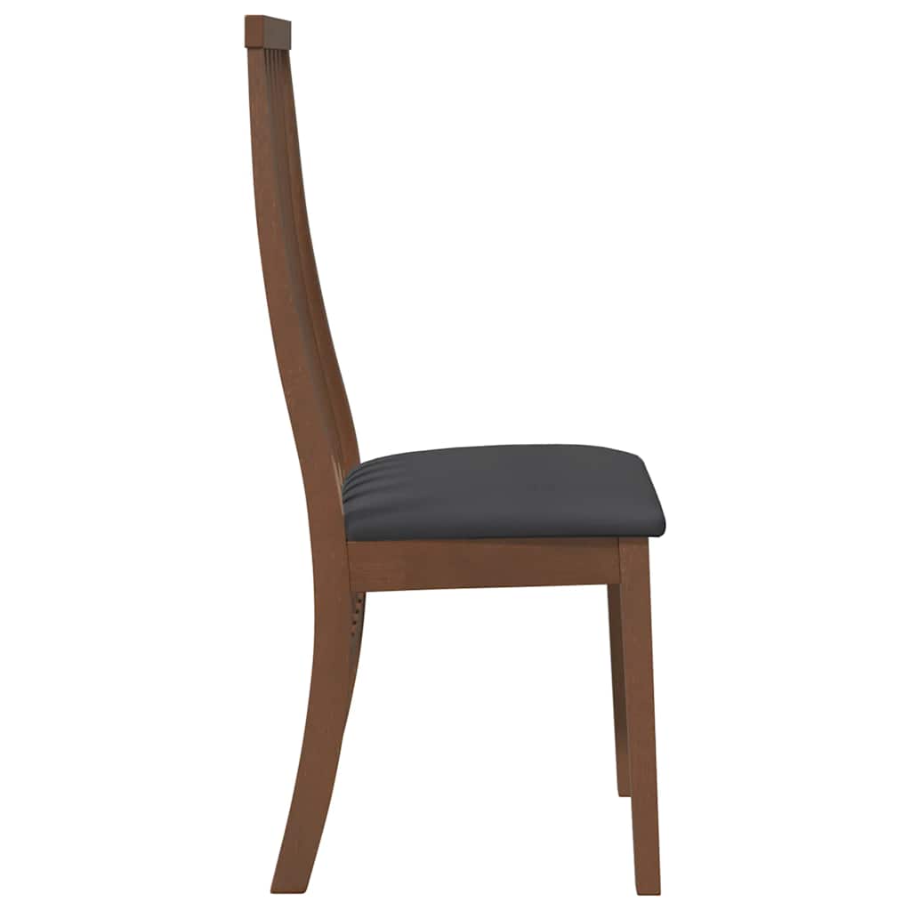 Sedie da Pranzo con Cuscini 2pz Marrone Legno Massello di Hevea | homemem39