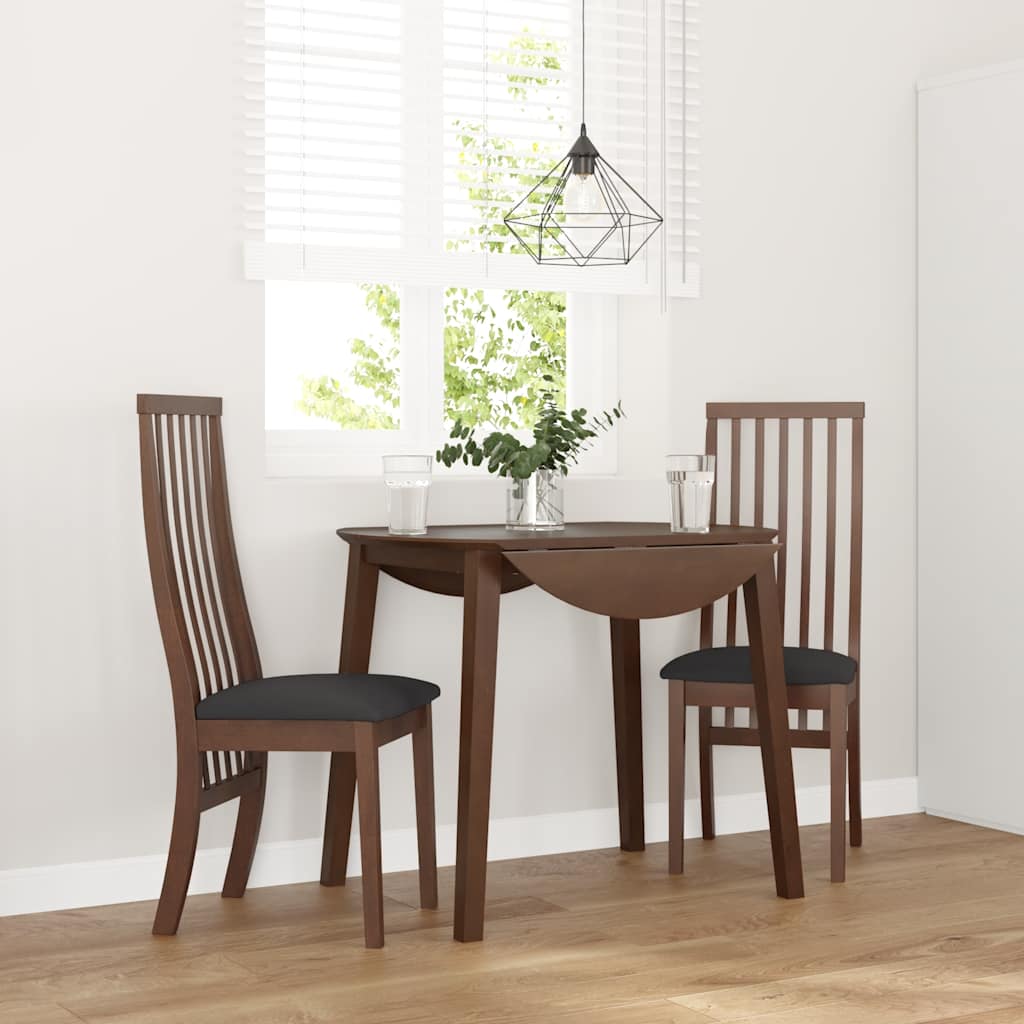 Sedie da Pranzo con Cuscini 2pz Marrone Legno Massello di Hevea | homemem39