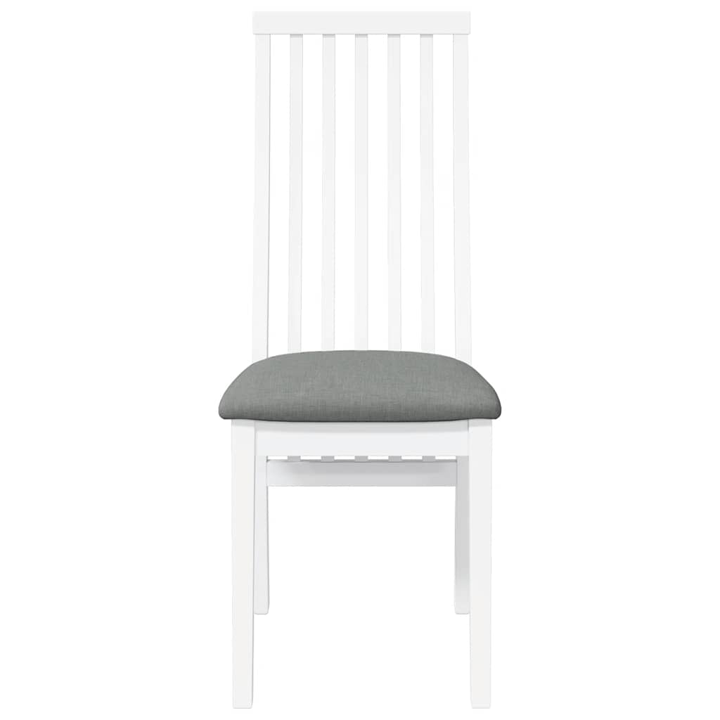 Sedie da Pranzo con Cuscini 2 pz Bianco Legno Massello di Hevea | homemem39