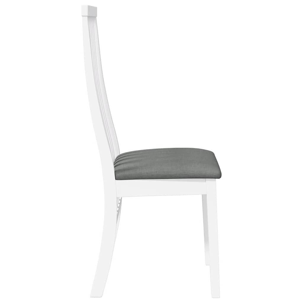 Sedie da Pranzo con Cuscini 2 pz Bianco Legno Massello di Hevea | homemem39