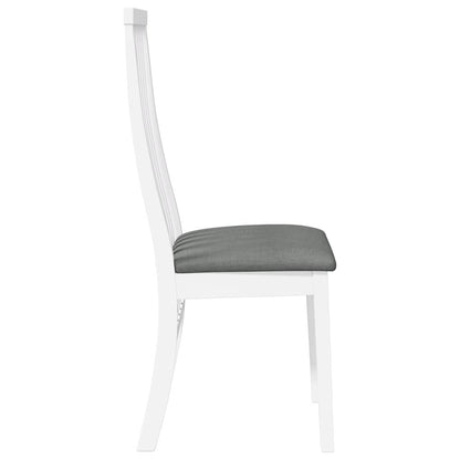 Sedie da Pranzo con Cuscini 2 pz Bianco Legno Massello di Hevea | homemem39