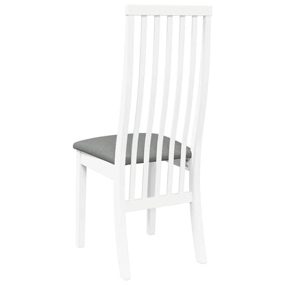 Sedie da Pranzo con Cuscini 2 pz Bianco Legno Massello di Hevea | homemem39